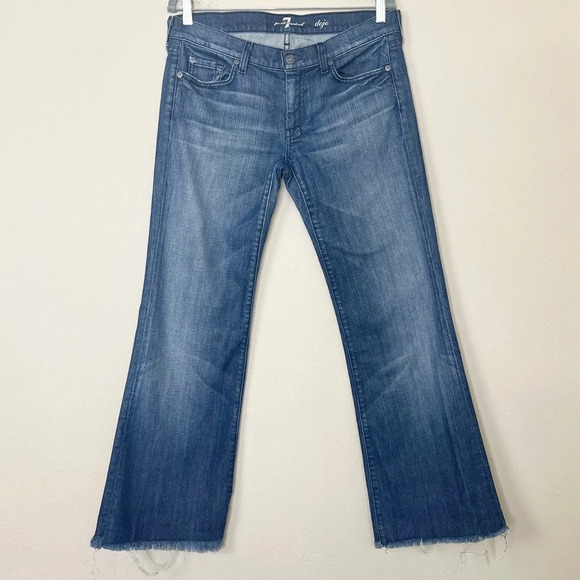 7FAM 7 For All Mankind DOJO Wide Leg Raw Hem Jeans